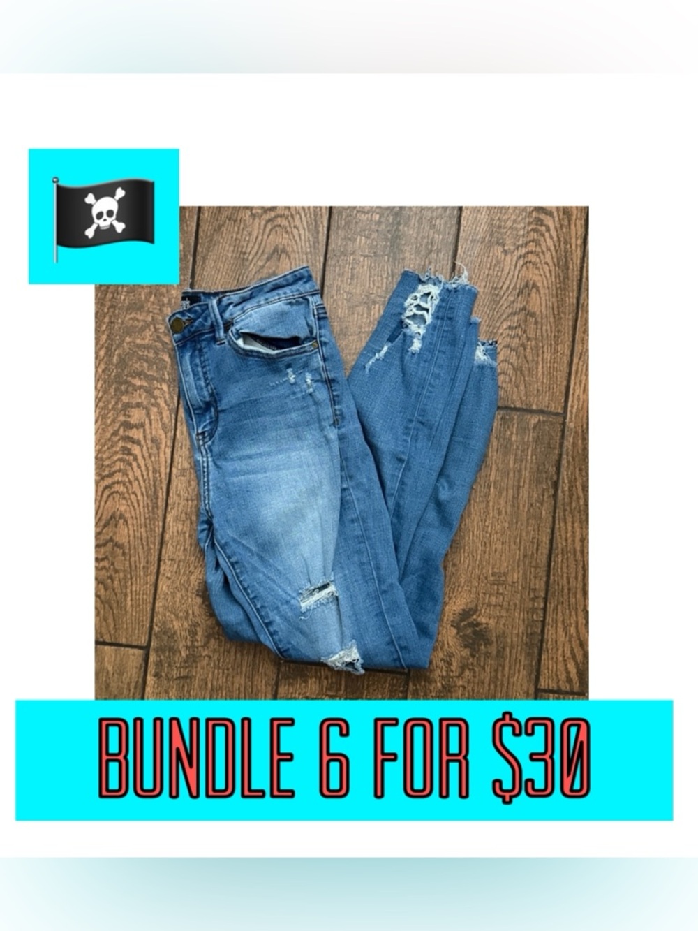 🏴‍☠️6 for $30🏴‍☠️ Simple Society Juniors/Womens Distressed Jeans-5/27
